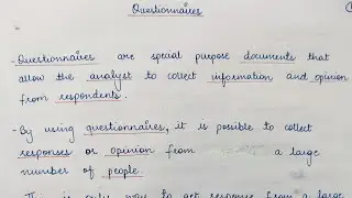 Fact finding techniques in System Analysis and Design(Part 5): Questionnaires