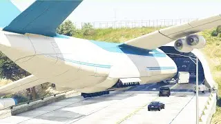 Worlds Biggest Aircraft Antonov AN-225 Emergency Landing Into A Tunnel | GTA5