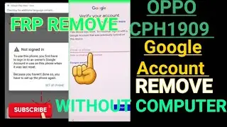 OPPO A5s CPH1909 GOOGLE ACCOUNT//  FRP REMOVE// WITHOUT COMPUTER //👍👍