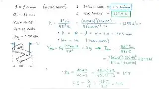 Mechanical Springs - Spring Constant and Maximum Force - Example 1