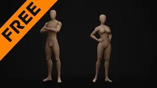 FREE STYLIZED BASE MESHES FOR BLENDER 2.8 (MALE & FEMALE) 🔥FREE🔥