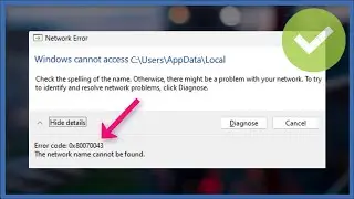 Windows Cannot Access  - Error Code 0x80070043  - The Network Name Cannot Be Found - Fix