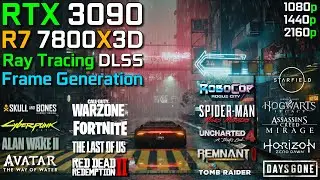 RTX 3090 + RYZEN 7 7800X3D | Test in 20 Games | 1080p - 1440p & 4K | Ray Tracing + DLSS + FG | 2024