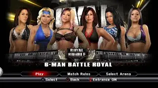 WWE SVR 09 - Ashley,Victoria,BethPhoenix,Melina,MickieJames,Candice - 6-ManBattleRoyalOvertheTopRope