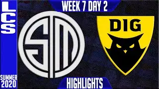 TSM vs DIG Highlights | LCS Summer 2020 W7D2 | Team Solomid vs Dignitas