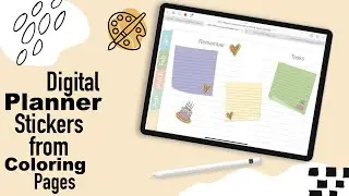 How to Create Digital Planner Stickers From Coloring Pages in Procreate | iDesign with Me