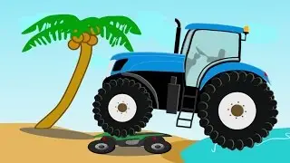 Monster Tractor Traktor Stunt | Fairy Tales for Kids - Blue Cartoon Tractor For Kids