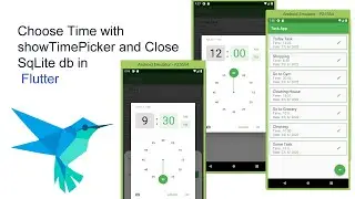 Choose time and close SQFLite Task App4 Flutter(Arabic) - اختيار توقيت معين في فلاتر