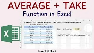 AVERAGE + Take Function in Excel | Automate Last N Months Average Calculation