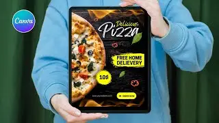 Create Pizza Poster Designing In Canva l easy canva l Canva tutorial l Food Poster