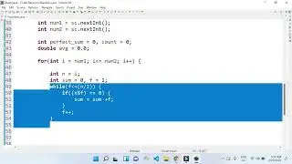 Program to calculate average of all perfect number between given range