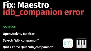 How to Fix: idb_companion is already running. Stop idb_companion and run maestro again