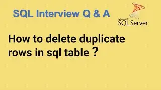 How to delete duplicate rows in sql | How to delete duplicate records from a table in SQL