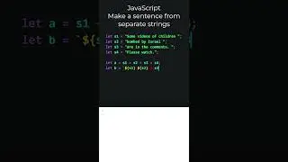 JavaScript · How To Make A Sentence From Seperate Strings