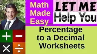 Percentage to a Decimal Worksheets