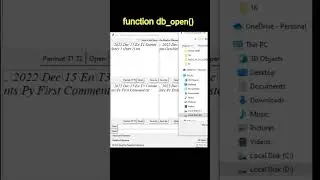 L6 Python Tkinter Load Entry 1 Open Button db_open() and filedialog.askopenfilename under Windows