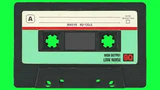 Audio Cassette Playing Green Screen Logo Loop Chroma Animation