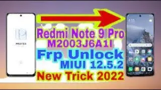 Xiaomi Redmi Note 9 Pro (M2003J6A1I) FRP Bypass Android unlock google account lock without Pc new