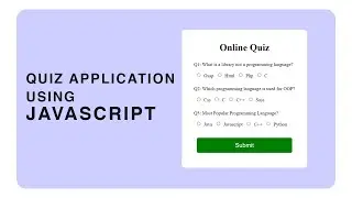 How to Create A Quiz Application Using Pure Javascript | Javascript WebApplication