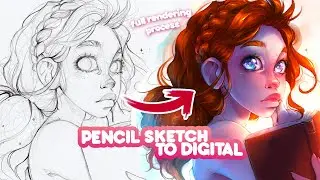 My Digital Coloring Process ✎*✧ draw with me, how to color a traditional sketch ★