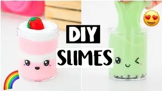 4 AMAZING DIY FOOD SLIMES - Four EASY FAMOUS Slime Recipes!