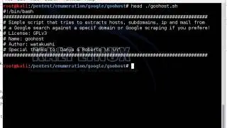 Penetration Testing On Kali Linux Tutorial: Goohost