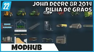 John Deere 8R 2014 Vasourão para Limpeza, Grain Heaps, BIO Greenhouses Farming Simulator 22