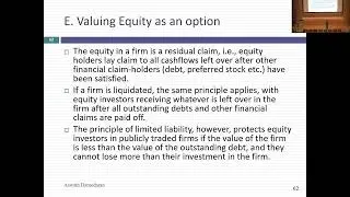 Session 24: Equity as an Option and Acquirers' Anonymous