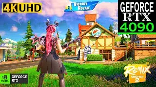 Fortnite Hexed Haze Skin Gameplay | RTX 4090 4K Max Graphics + RTX ON | Chapter 2 Remix #fortnite