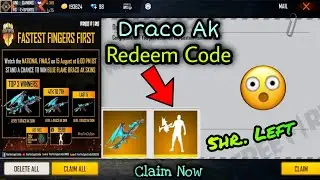 Draco Ak Redeem Code Free Fire|Free Fire Draco AK Redeem Code|Free Fire Today Redeem Code|Draco Ak