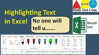 How to Highlight Text in Excel | Math Dot Com