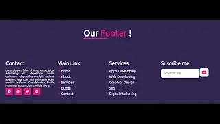 How to make footer using HTML And  CSS || Footer Section || Footer pages