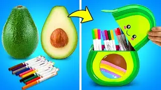 COOL! Back To School 📐✏️📚DIY Cutest Avocado Stationery Case 🥑School Supplies & Gifts