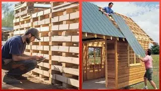 Building Amazing DIY Wood Pallet Barn Step-by-Step | by @normalguydoesitall