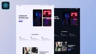 React JS Website Project With Dark Theme for Beginners | Artistic