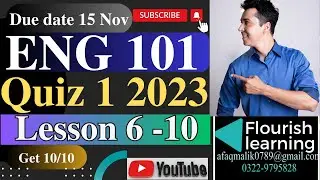 ENG101 Quiz 1 Solution 2023 / ENG101 Quiz 1 2023/ENG101 Quiz 1 Fall  2023/ENG101 Quiz 1 Solved 2023