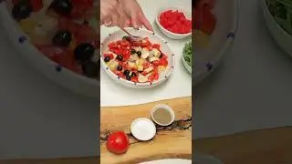 Салат с арбузом и оливками 🍉🫒  #рецепты