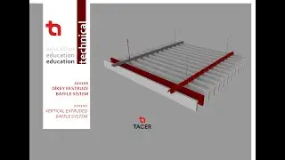 Ekstrüze Baffle Asma Tavan Sistemi /  20x100 Dikey Metal / TACER
