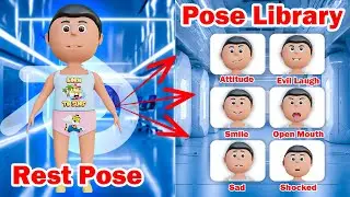 How to use blender pose library || Facial Expression || Blender Tutorial