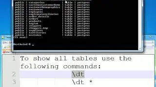 PostgreSQL - SQL Shell - Show all tables