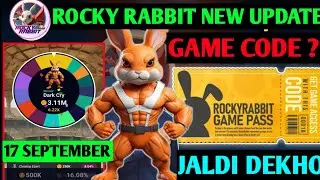 Rocky Rabbit Game Pass Code Today | Game Pass Code Rocky Rabbit 17 September | Rocky Rabbit