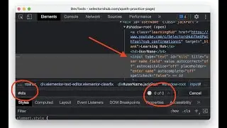 Why DevTools ctrl+f shows zero count for correct selector | Should we verify Selectors in DevTools?