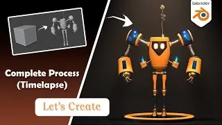 Mech Robo | Complete Process In Blender (Timelapse) | Blender 4.2 | #artofabhi9 #blender