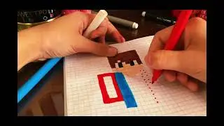 Как нарисовать компота по клеточкам Майнкрафт Minecraft ❤️💙🤍🤎🖤