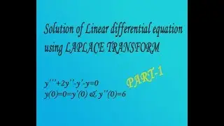 Linear differential equation using Laplace transform example(PART-1) by easy maths easy tricks