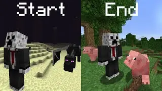 Beating Minecraft but BACKWARDS