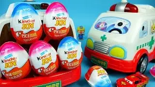 Kinder Joy Surprise eggs & Ambulance Pororo car Surprise toys - ToyPudding 킨더조이