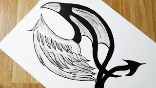 How to draw angel and evil wings || Wings drawing tutorial