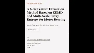 A New Feature Extraction Method Based on EEMD and Multi-Scale Fuzzy Entropy for Motor... | RTCL.TV