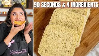 I MADE A 4 INGREDIENT BREAD IN 90 SECONDS! TWO CARB KETO BREAD RECIPE!